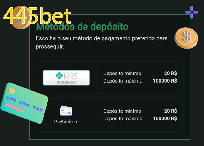 O cassino 445betbet oferece uma grande variedade de métodos de pagamento